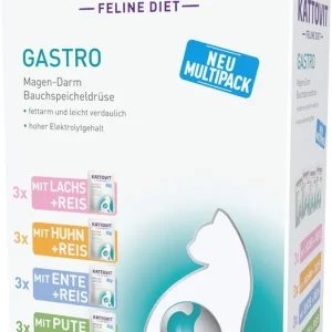 Zertifiziert KATTOVIT Gastro Multipack Frischebeutel 12 x 85 Gramm Katzenspezialfutter